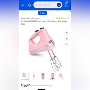 Limited Edition Guava Glaze Pink Kitchenaid Hand Mixer - New in Box 💕